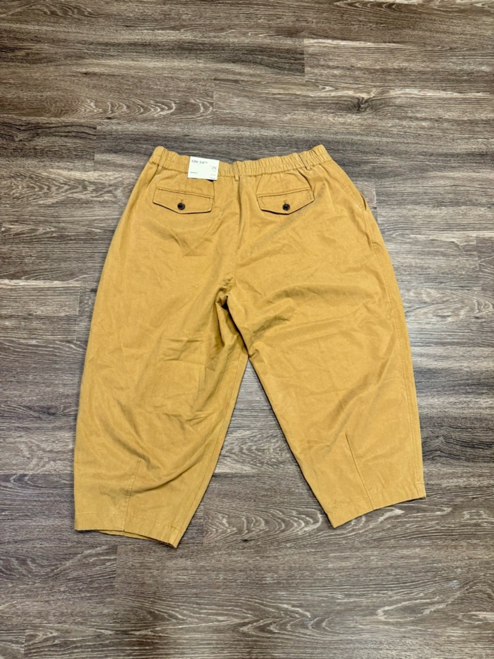 NWT ON 34th Barrel Pants 2X Plus Mustard Pleated Mid Rise Ankle - Picture 2 of 4